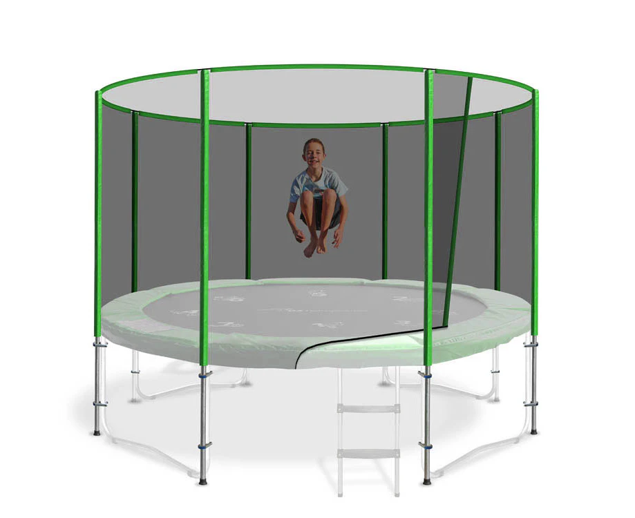 10ft Safety Net & Poles (8 Pole) for Trampoline - Green