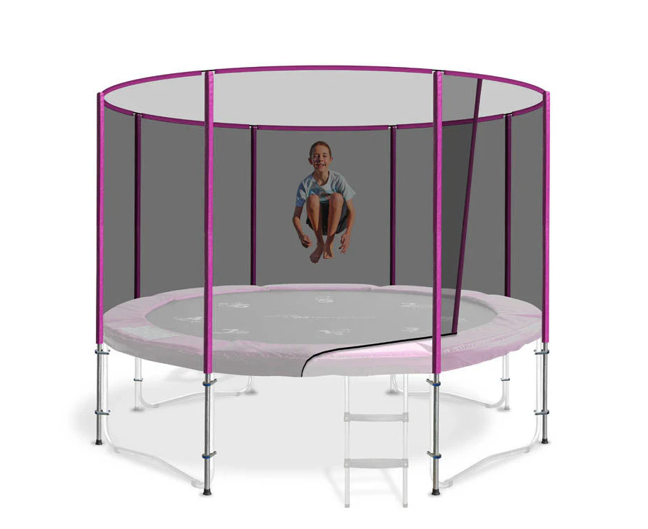 10ft Safety Net & Poles (8 Pole) for Trampoline - Pink