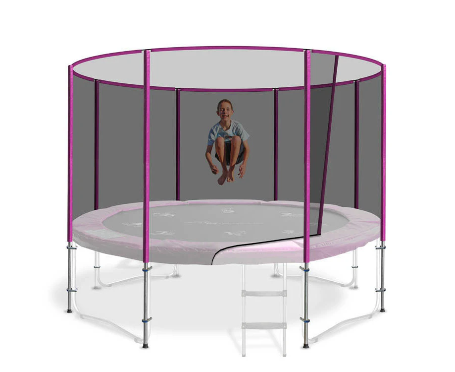 12ft Safety Net & Poles (8 Pole) for Trampoline - Pink