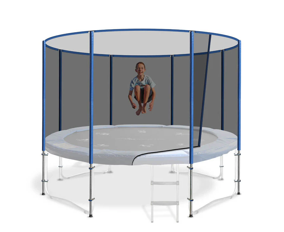 12ft Safety Net & Poles (8 Pole) for Trampoline - Blue