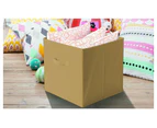 9 Pcs Foldable Cube Non-woven Fabric Storage Bins KHAKI
