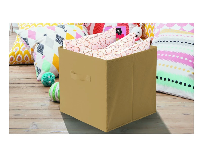 9 Pcs Foldable Cube Non-woven Fabric Storage Bins KHAKI
