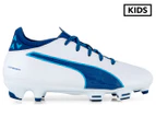 Puma Kids' EvoTOUCH 3 FG Football Boot - White/Blue/Blue Danube
