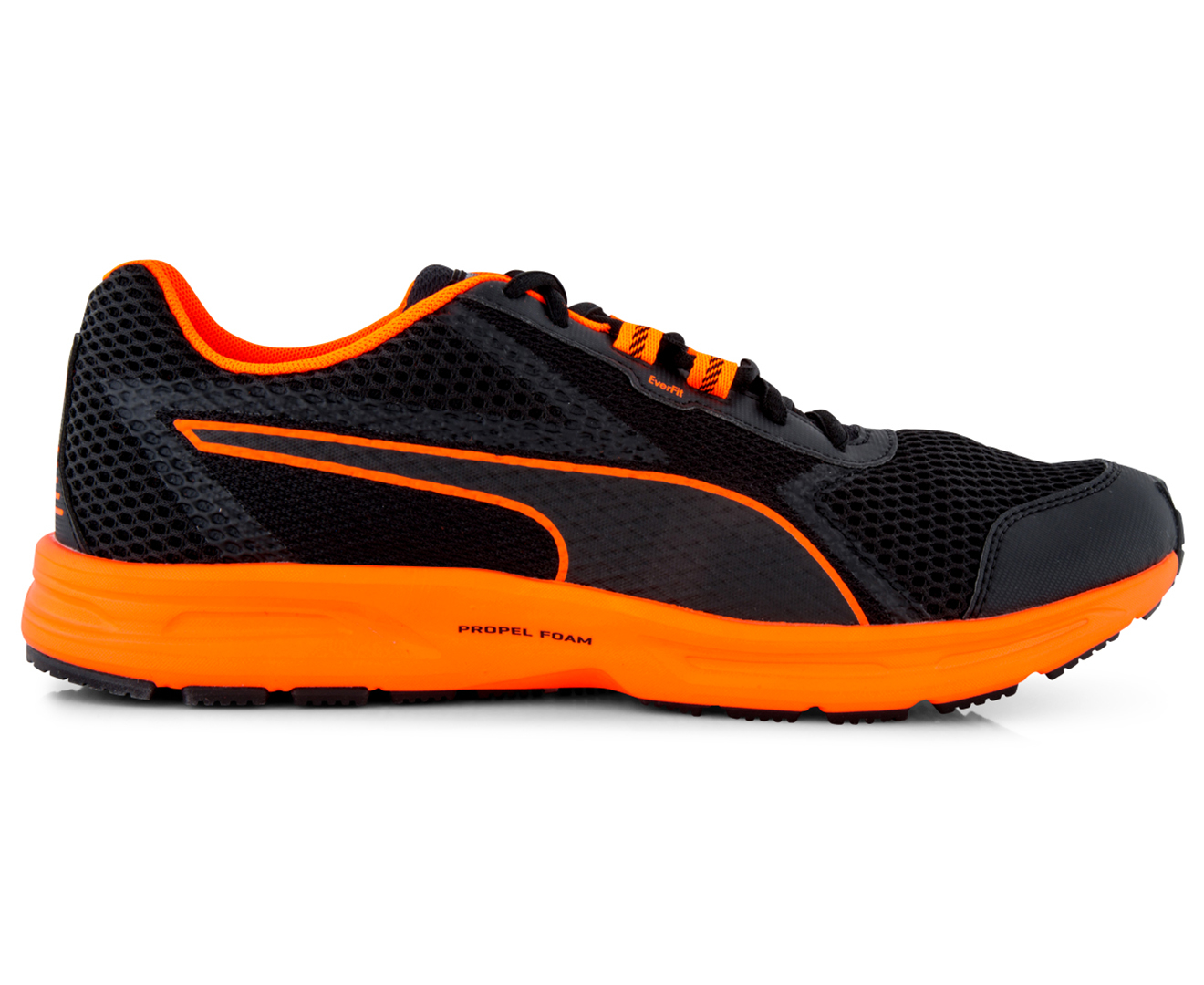 Puma Men's Essential Runner Shoe - Black/Shocking Orange | Catch.com.au