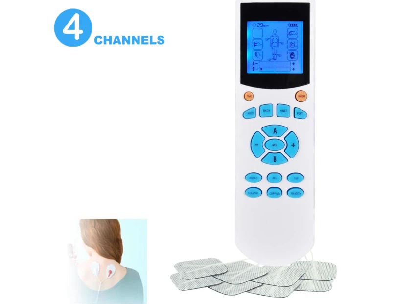4 Channel TENS Machine EMS Unit Pain Relief Massager