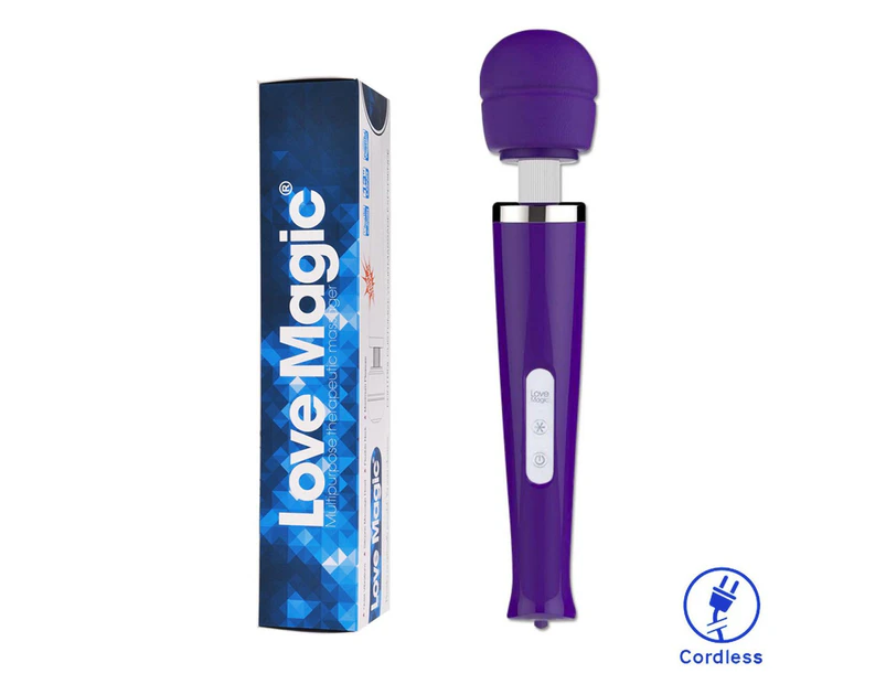 30-Mode Love Magic Wand Therapeutic Body Massager | For Body Muscle Aches & Sports Recovery - Purple Cordless