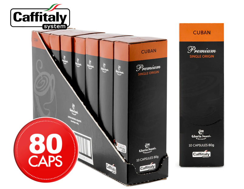 8 x Gloria Jean's Cuban Premium Single Origin Coffee Capsules 10pk