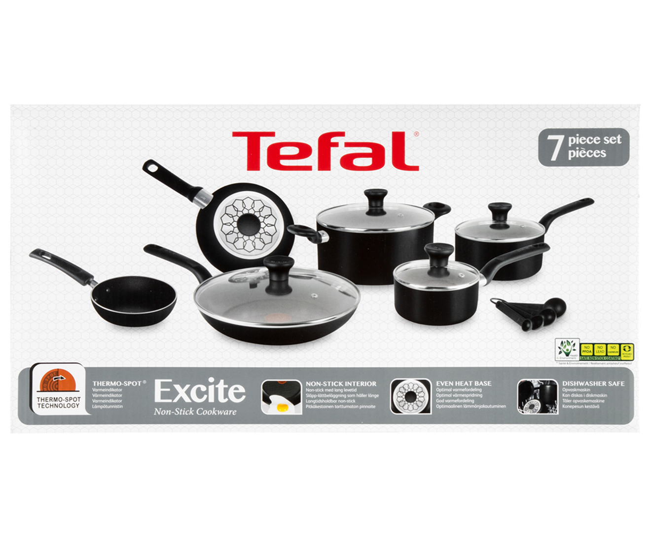 Tefal Excite 7 Piece Non Stick Cookware Set Nz