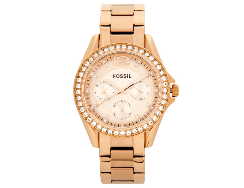 Fossil Women's 38mm Riley Stainless Steel Watch - Rose Gold