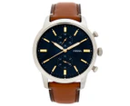 Fossil Men's 44mm Townsman Chrono Leather Watch - Blue/Brown