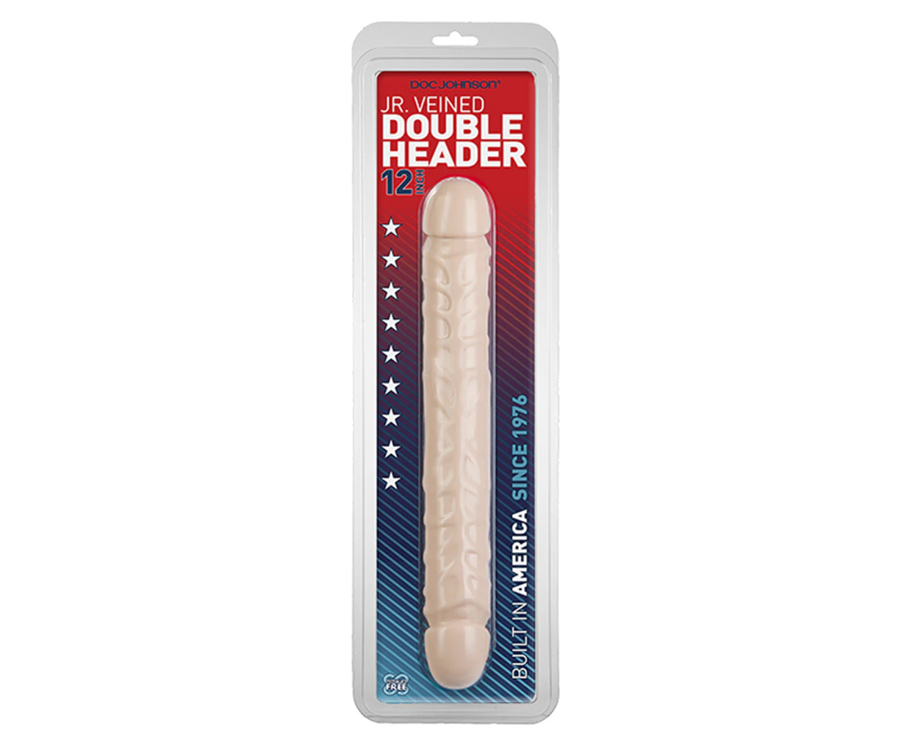 Doc Johnson 12-Inch Junior Veined Double Header Dildo - Flesh