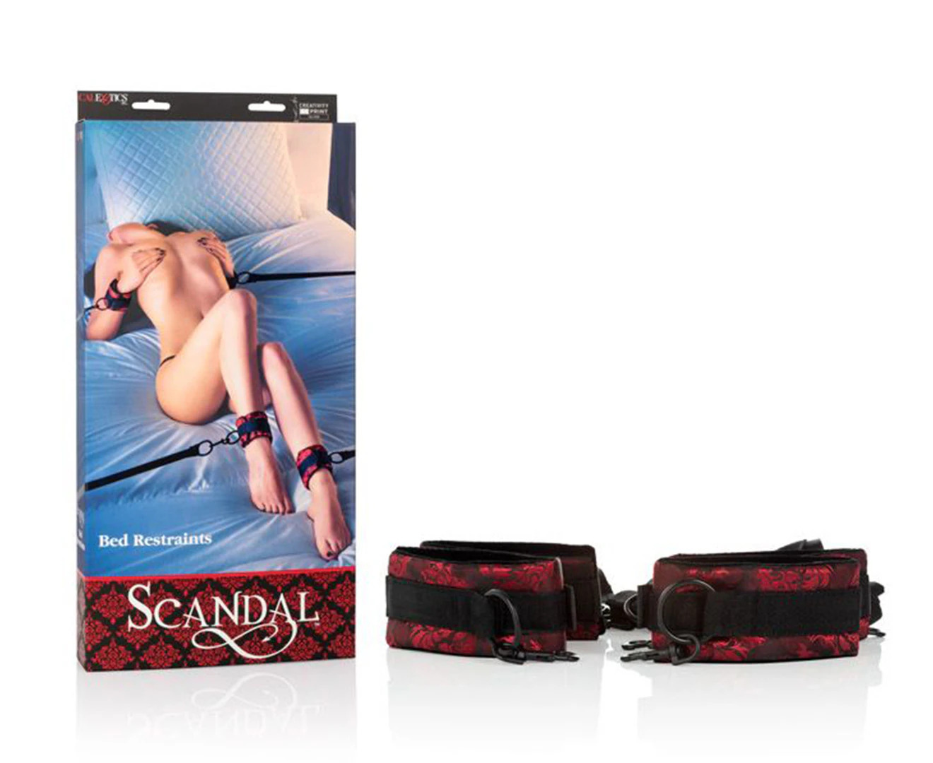 Scandal Bed Restraints - Black/Red