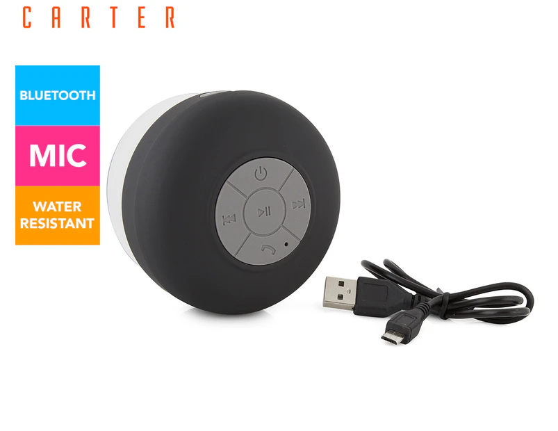Carter Bluetooth Bathroom Speaker w/ Mic - Black