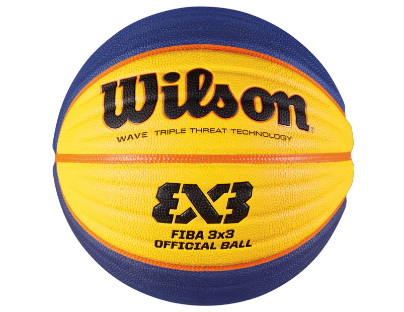 Wilson FIBA 3X3 Size 6 Game Basketball - Yellow/Blue 
