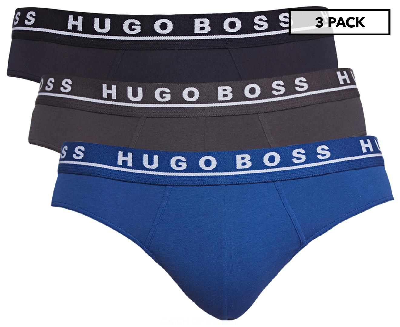 Hugo Boss Men's Cotton Stretch Mini Brief 3-Pack - Multi | Catch.com.au