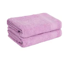 Bambury Libra 100% Cotton Bath Towels - 2 Pack - 520GSM - 70cm x 137cm - Lavender
