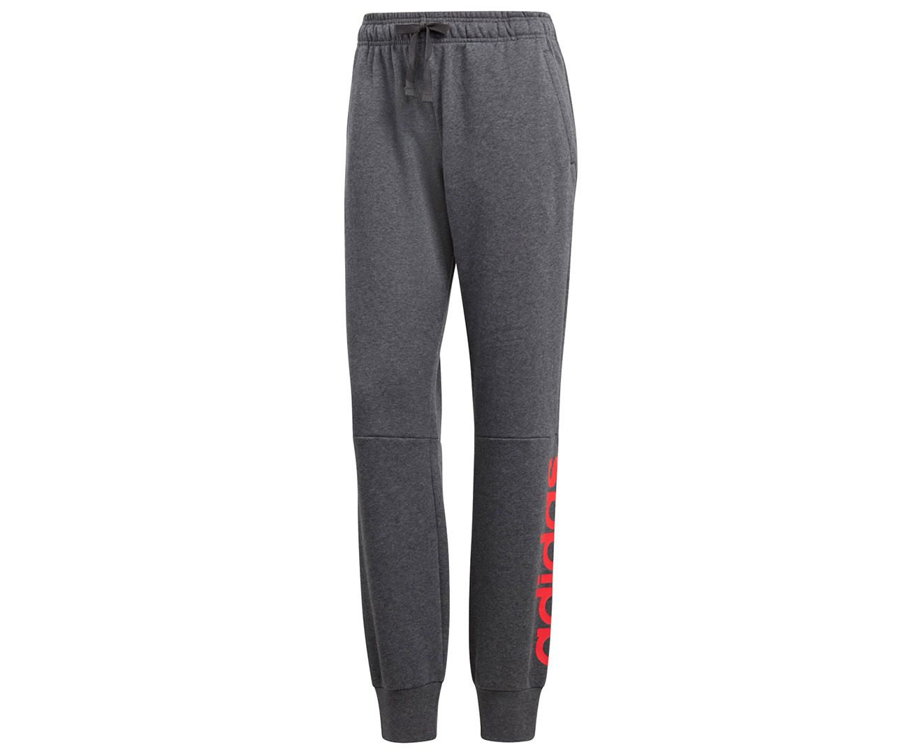 Adidas Women's Essential Linear Fleece Pant - Dark Grey Heather/Real ...