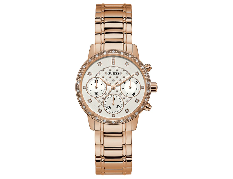 GUESS Women's 36mm Stainless Steel Sunny Watch - Rose Gold/White