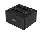 Orico 6629US3-C-BK USB 3.0 Dual Bay SATA Hard Drive Docking Station 2.5"/3.5" HDD Dock Clone