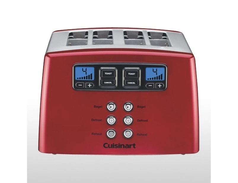 Cuisinart 4 Slice Motorised Toaster Metallic Red CPT-440MRA