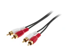 PRO2 LA3035  10M 2X RCA Plug To 2X RCA Plug Lead  Gold Plated Plugs  10M 2X RCA PLUG TO 2X RCA
