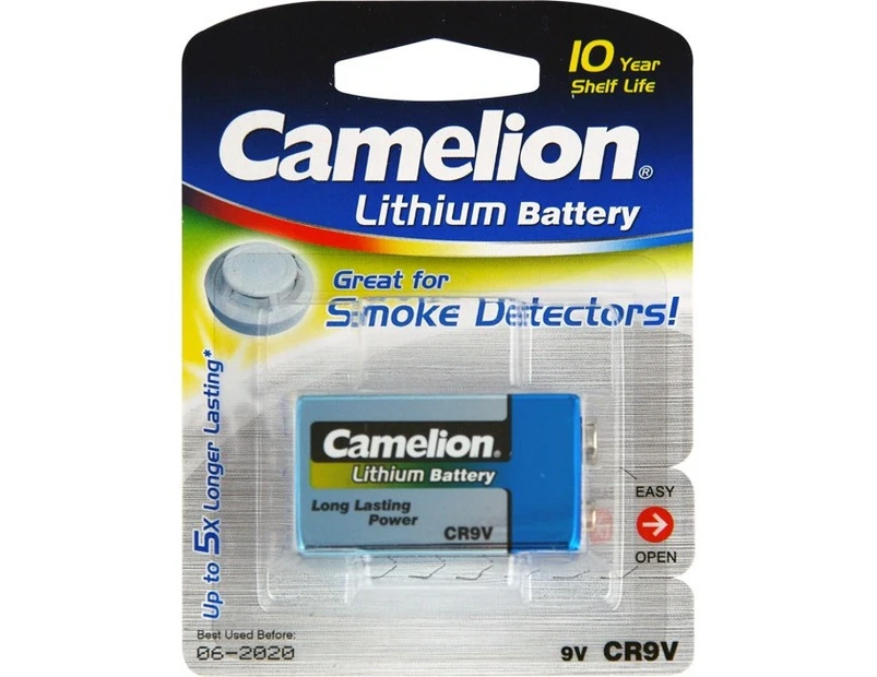 CL9V CAMELION 9V Lithium 10 Year Battery Cr9v 10 Year Smoke Alarm Life