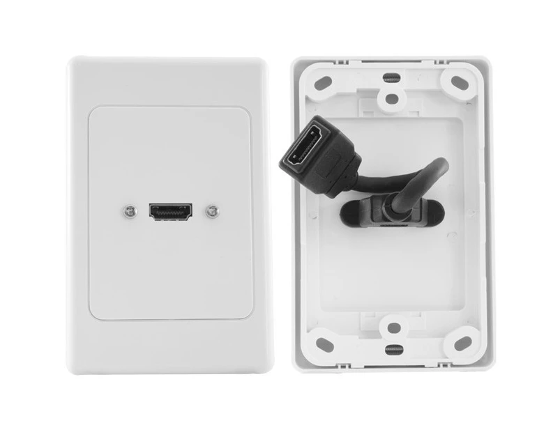PRO2 HDMI1FLEX  1X HDMI Vertical Wall Plate Flexible Thin Wall Rear Socket  Silver Plated HDMI Certified 1.3A Compliant Connectors For Uncompromised