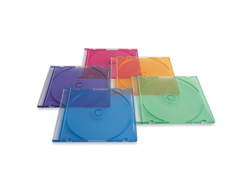 VERBATIM VSC25  25Pk Coloured Slim CD Cases   Thinner and Lighter Than Standard Jewel Cases  25PK COLOURED SLIM CD CASES