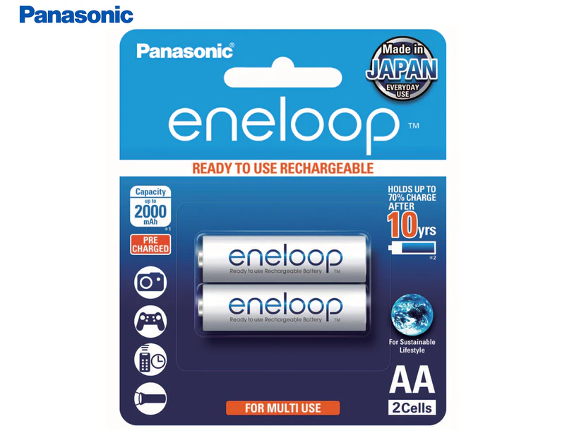Panasonic AA Eneloop Rechargeable Batteries 2-Pack