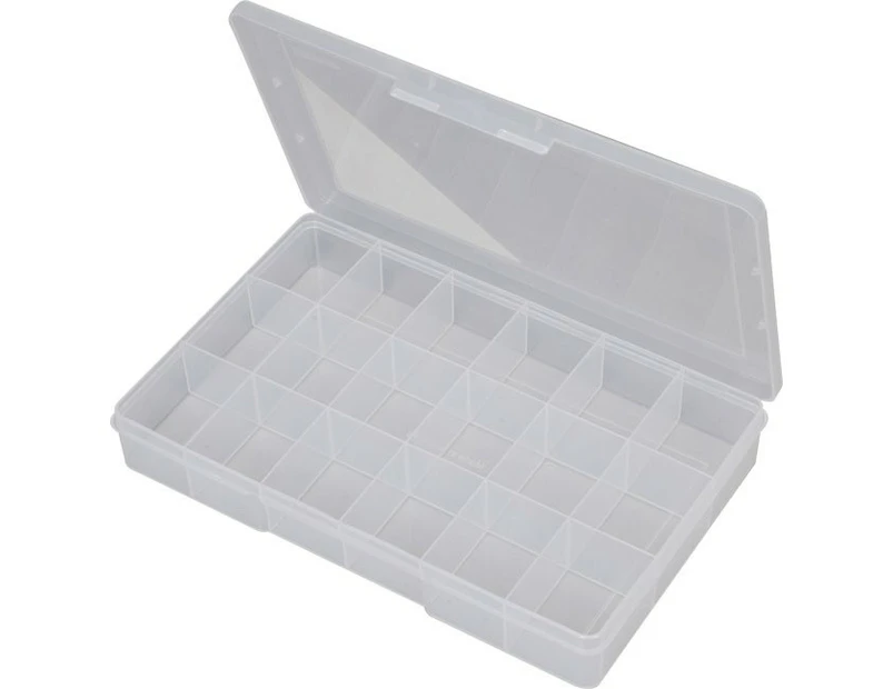 FISCHER PLASTIC 1H094  18 Compartment Storage Box Large Plastic Case  18 Compartment (Large) 310Mm 200Mm 48Mm  18 COMPARTMENT STORAGE BOX