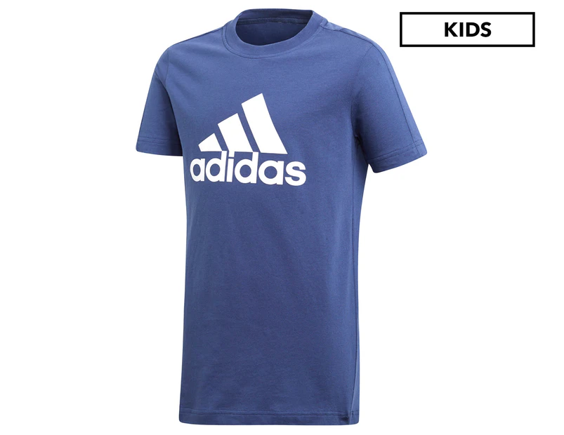 Adidas Boys' Essentials Logo Tee - Blue/White