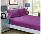 1000TC Ultra Soft Fitted Sheet & 2 Pillowcases Set (Single/King Single/Double/Queen/King/Super King Size) - Purple