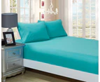 1000TC Ultra Soft Fitted Sheet & 2 Pillowcases Set (Single/King Single/Double/Queen/King/Super King Size) - Teal