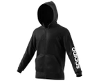 Adidas Men's Essentials Linear Full Zip Hoodie - Black