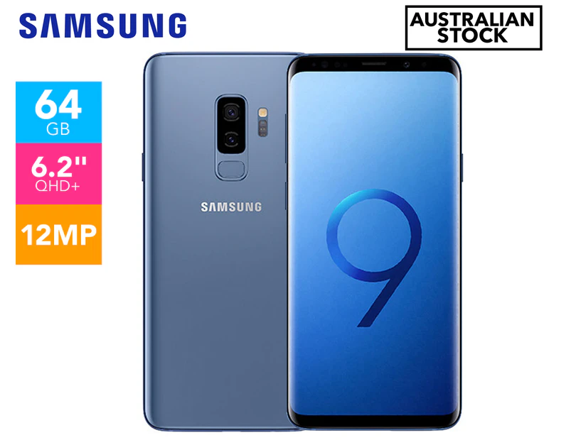 Samsung Galaxy S9+ 64GB Smartphone (AU Stock) Unlocked - Coral Blue