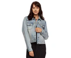 MINKPINK Women's Roller Studded Denim Jacket - Light Blue