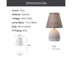 Elena Concrete Table Lamp Grey Shade