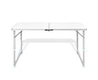 Foldable Camping Table Height Adjustable Aluminium 120 x 60 cm