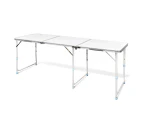 Foldable Camping Table Height Adjustable Aluminium 180 x 60 cm