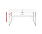 Foldable Camping Table Height Adjustable Aluminium 120 x 60 cm