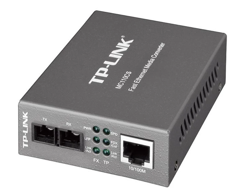 TP-Link MC110CS 10/100Mbps Single-Mode Media Converter  convert 100BASE-FX fiber to 100Base-TX copper media Extends fiber distance up to 20km
