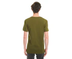 (3-Pack) Olive Green Mens Basic Tee Plain Tshirt