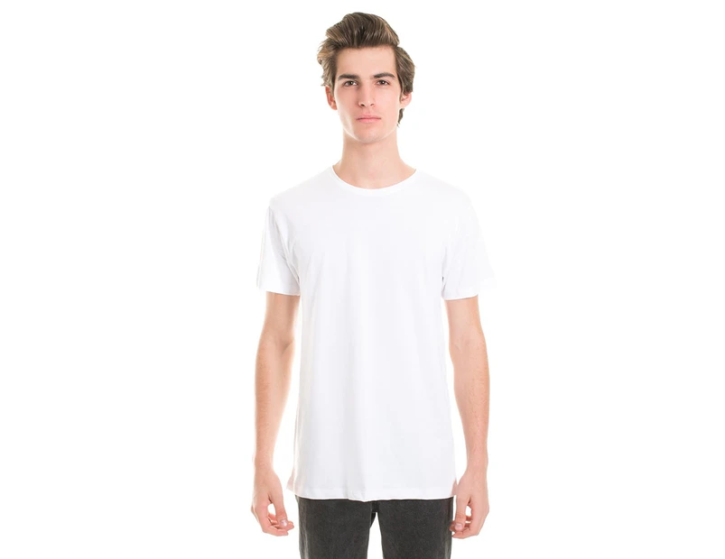 (3-Pack) White Mens Basic Tee Plain Tshirt