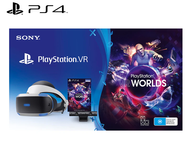 Sony PlayStation VR Headset + Camera + VR Worlds Game 