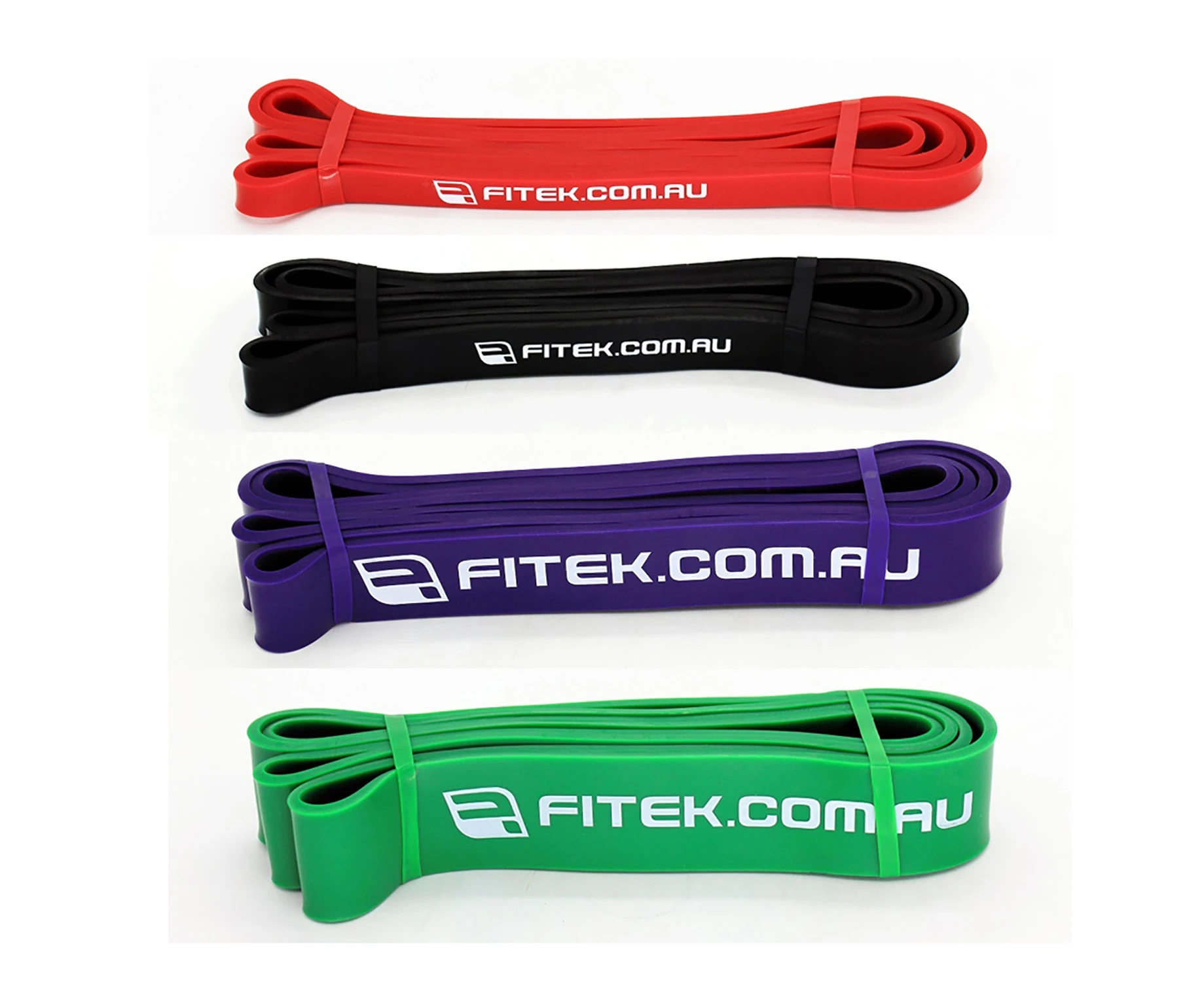 FITEK 41inch Powerband Resistance Package - Pack of 4 Bands: Red, Black, Purple & Green