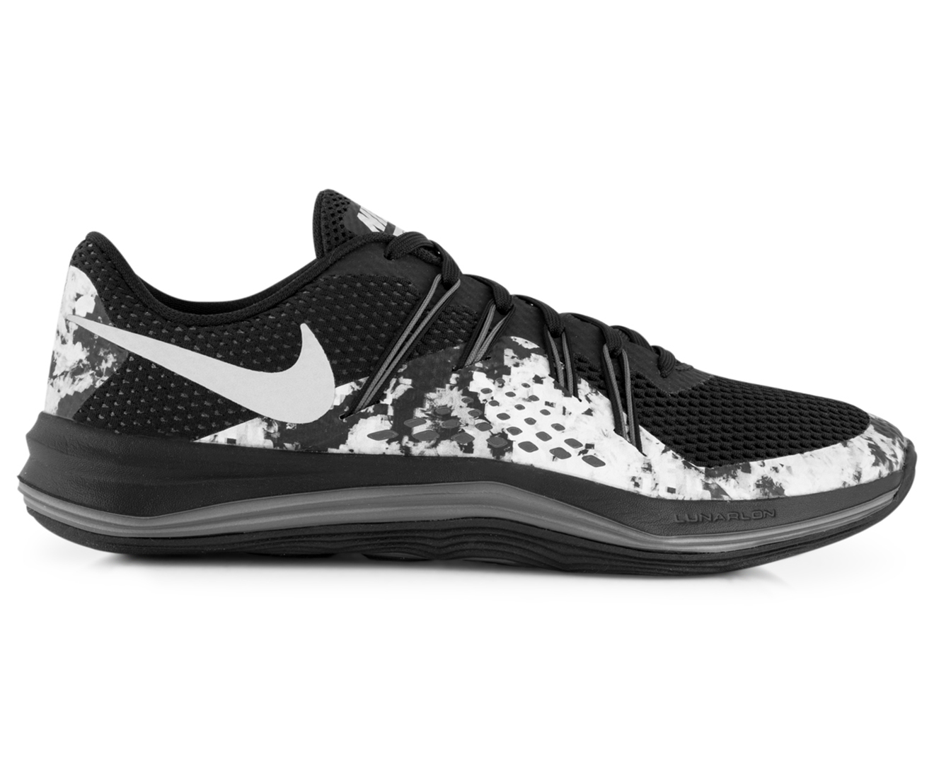 Nike Women's Lunar Exceed TR Print Shoe Black/Metallic Silver Catch