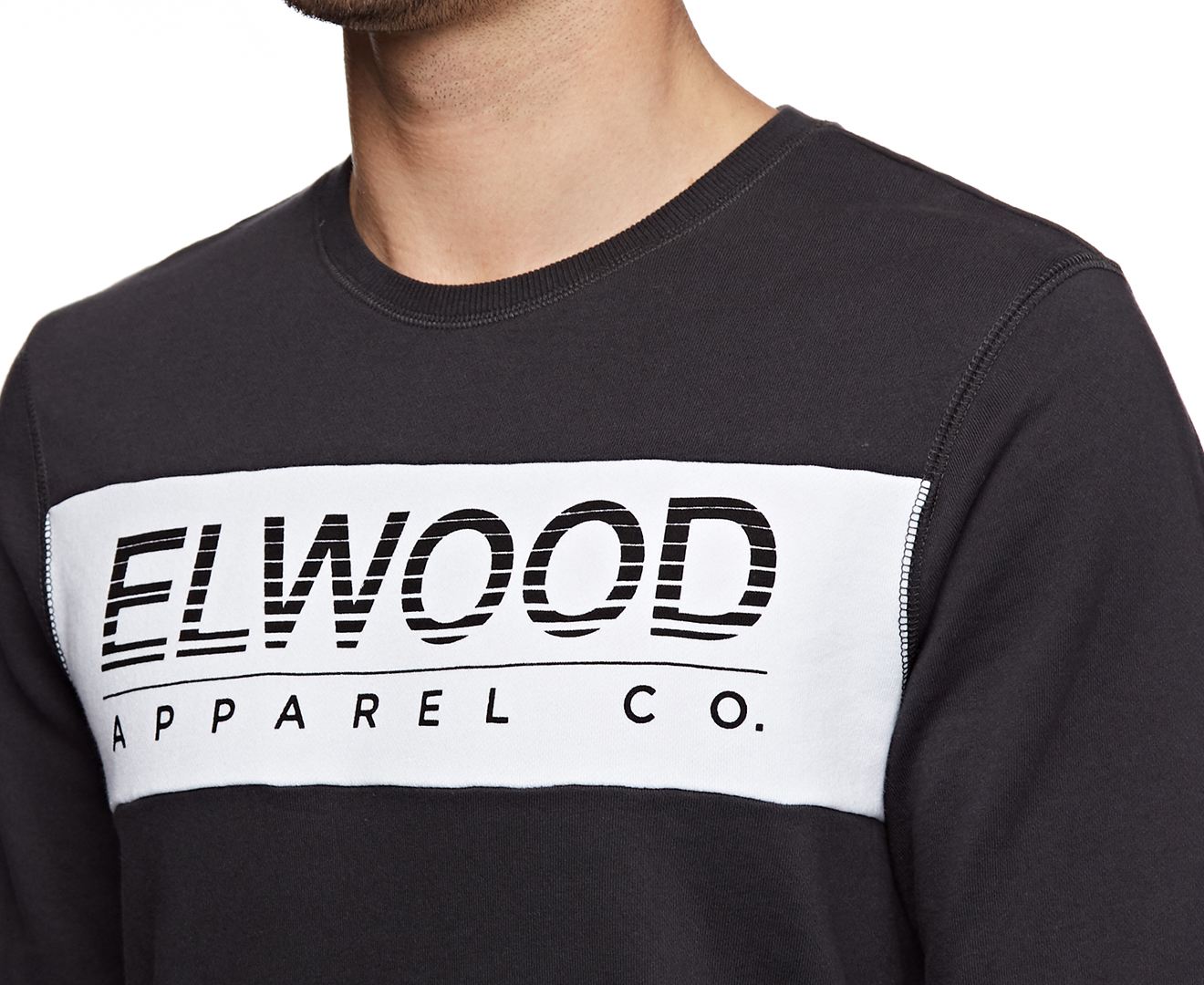 Elwood Men's Trade Mark Crew Neck Sweat - Vintage Black | Catch.co.nz