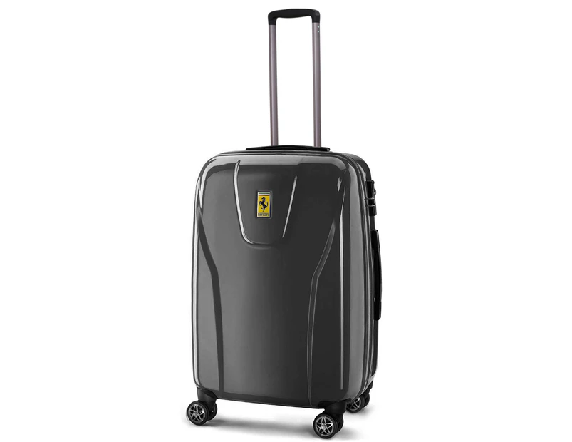 Ferrari Medium 4W Hardcase Luggage/Suitcase - Charcoal