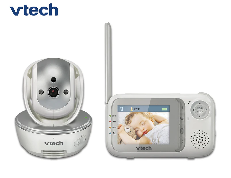 VTech BM3500 Pan & Tilt Safe & Sound Video/Audio Baby Monitor - Silver/White