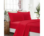 1000TC Ultra Soft Flat & Fitted Sheet Set (Single/King Single/Double/Queen/King/Super King Size Bed) - Red